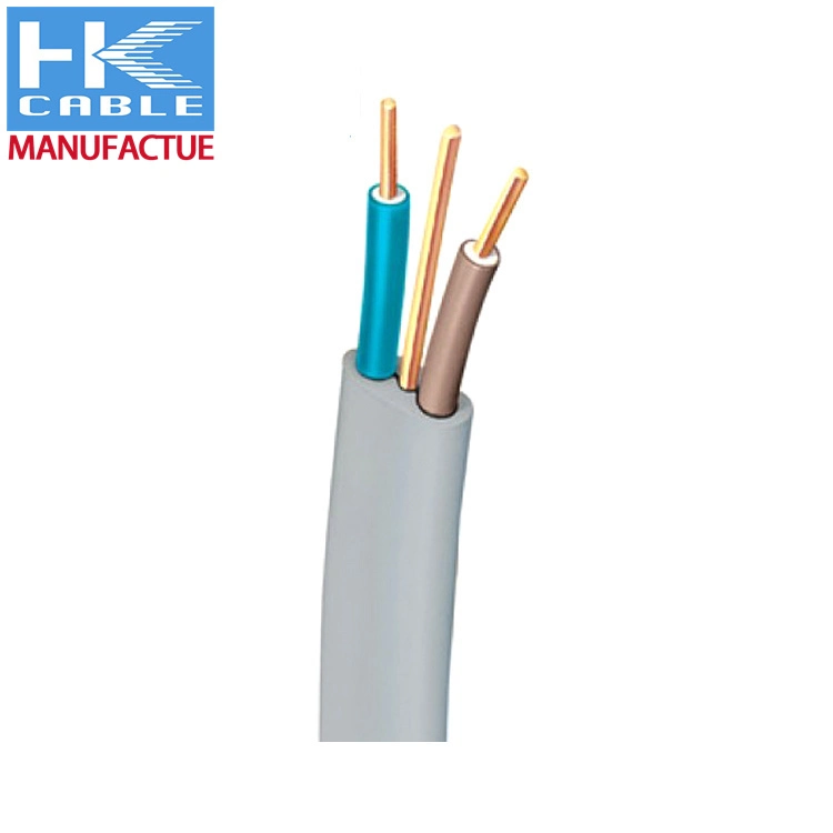 Flat Electrical Wire 2X1.5mm2+1 Copper Conductor Twin and Earth Cable 6242y Twin and Earth Cable