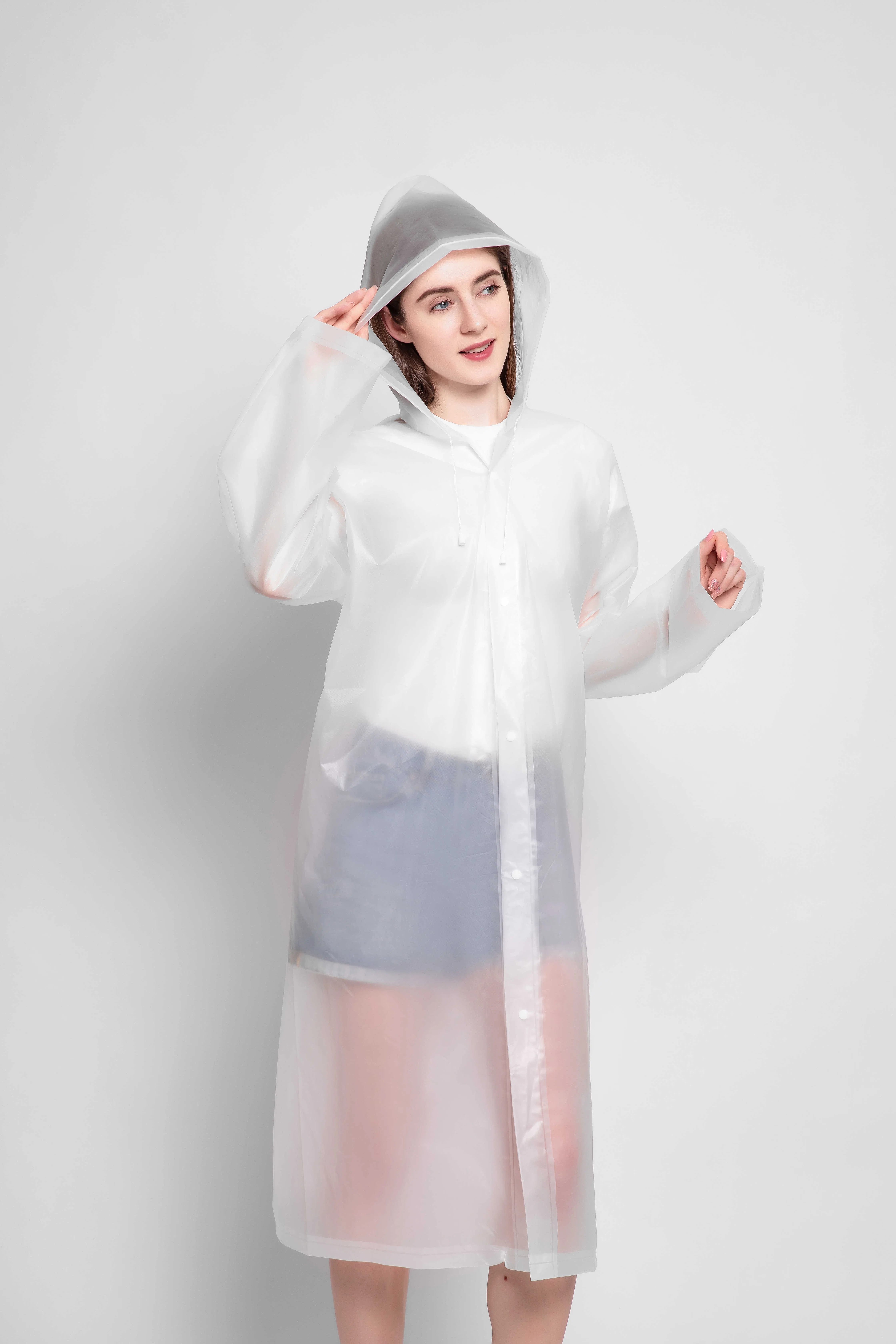 Venta caliente inservible Hooded EVA Rain Poncho Raincoat