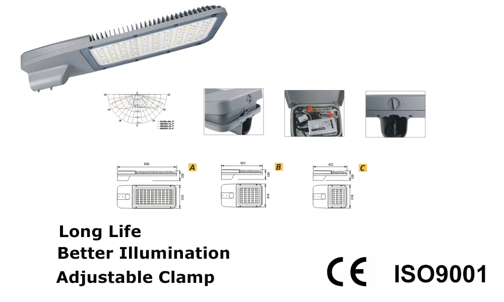 con Farola Solar LED de Aluminio Fundido con Célula Fotovoltaica