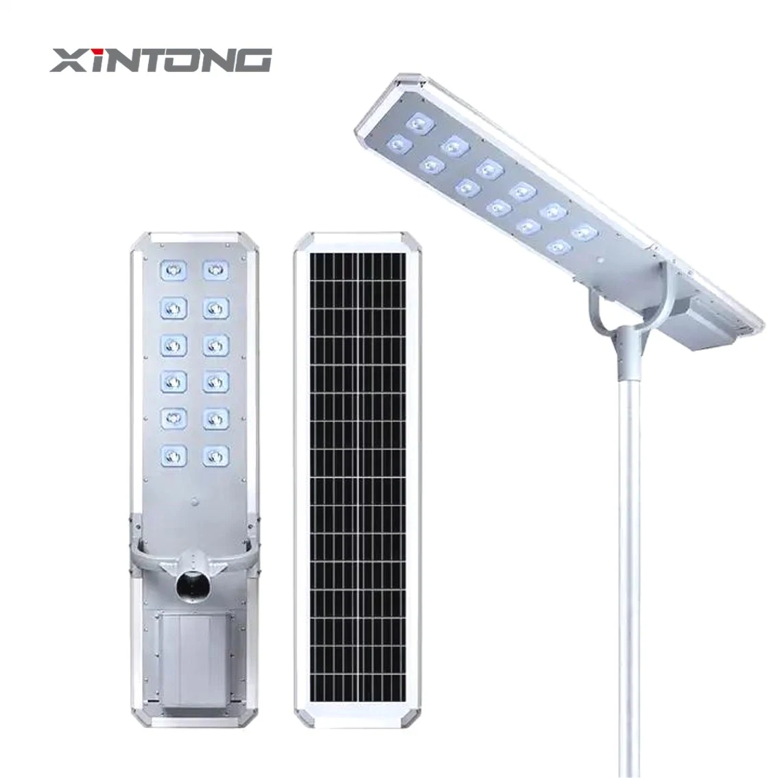 Détecteur de mouvement intelligent extérieur étanche IP65 intégré 15W Tout en un éclairage solaire LED de rue.