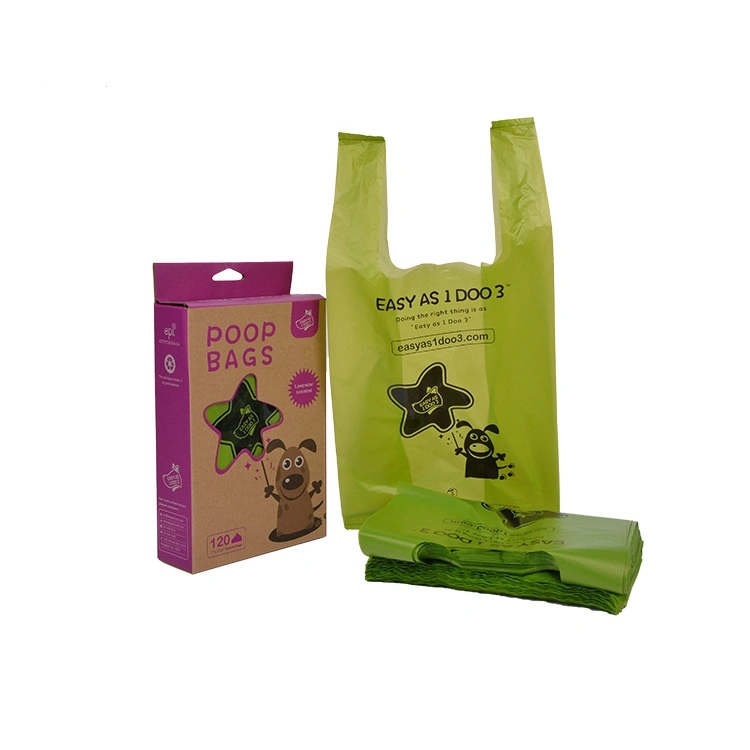 Custom Flat Pack Wasserdichte Kommerzielle Qualität Organic Tasche Standard-Lagerung Bio-basierte Poop Hund Haustier Abfallbeutel in Bulk