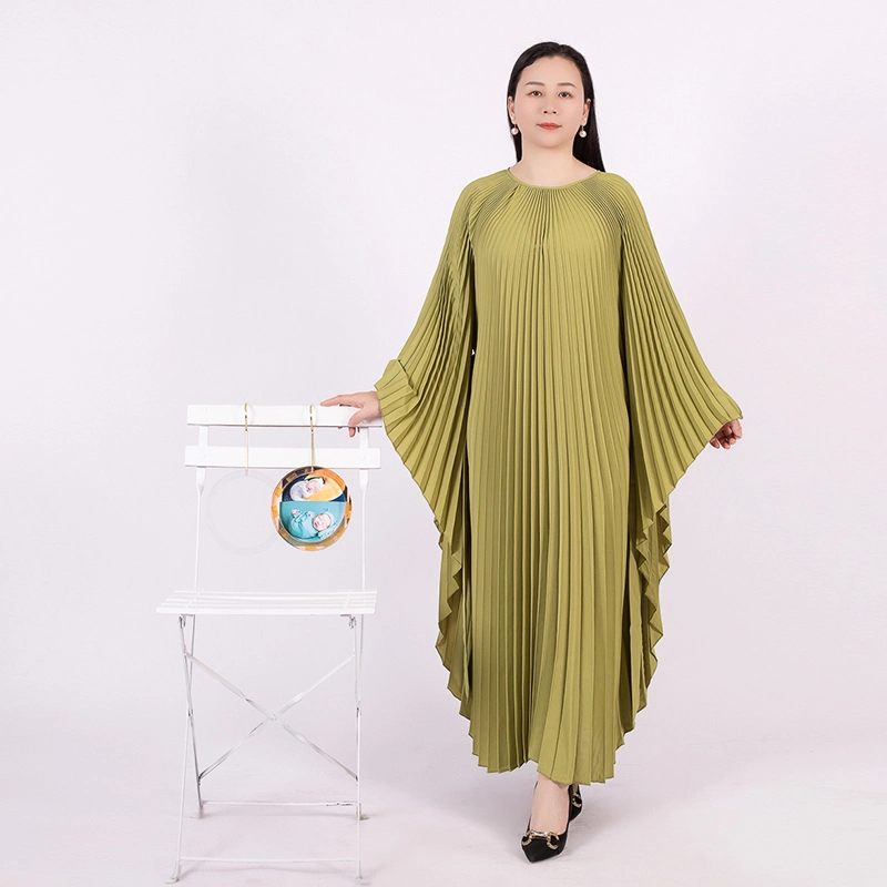 Beautiful Miyake Pleats Fashion Casual Arab African Large Size Women&prime; S Dress Evening Dress