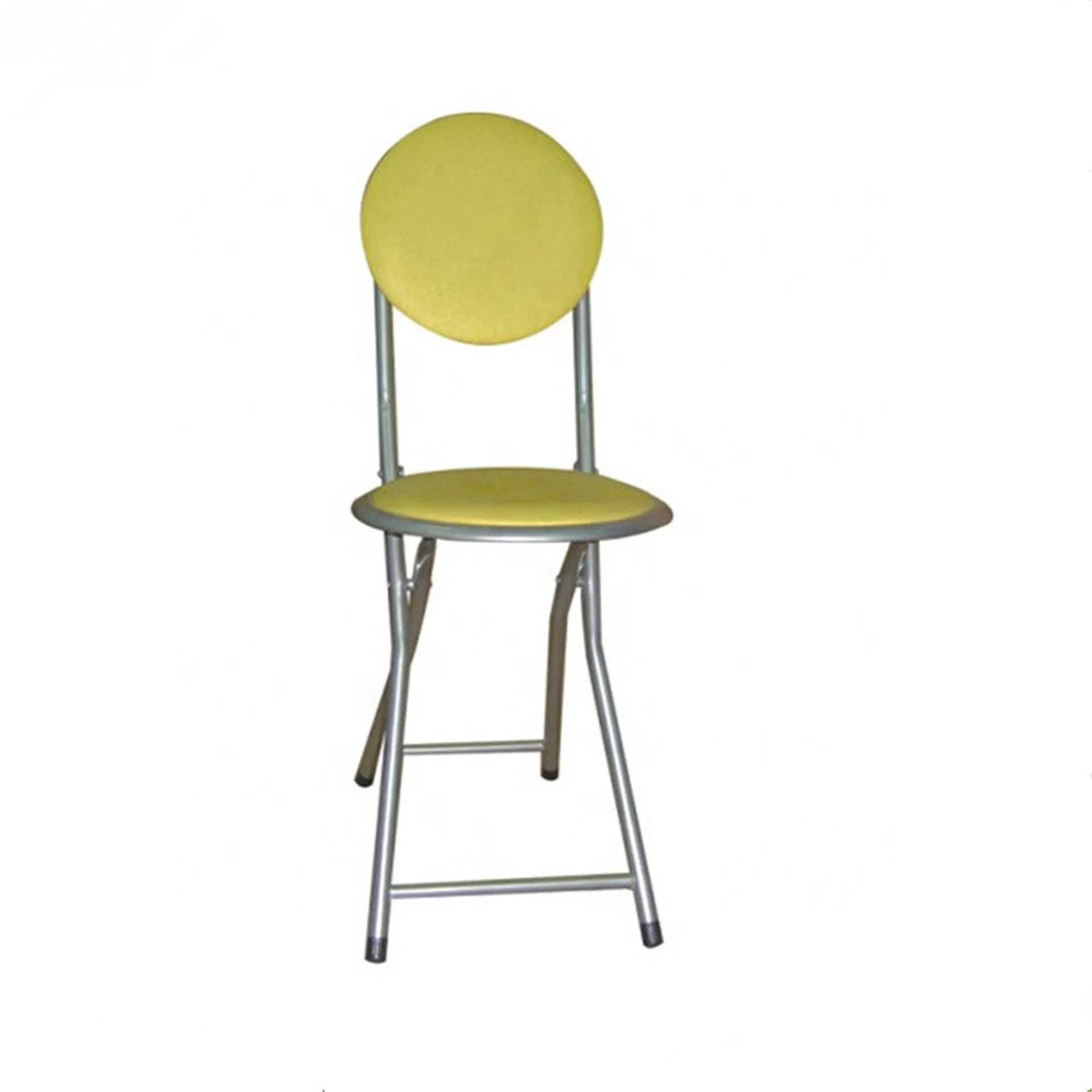 PVC Cushioned Small Round Folding Chair for Home&Dining Room