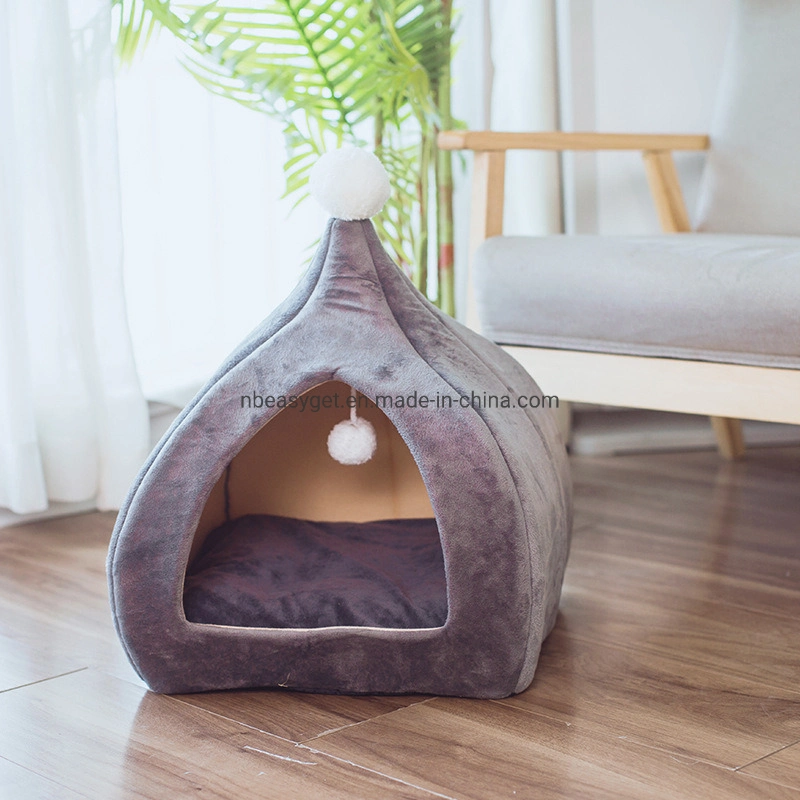 Katzenbett Indoor Kitten Haus warm klein für Katzen Hunde Nest Zusammenklappbar Katze Höhle Katze Nest Kuscheln Winter Warm Weich Schlafmatte Esg12810