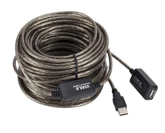 Aprobar los fabricantes de amplificación de señal USB 2.0 de 5m Cable de extensión de la tarjeta de red inalámbrica USB Extensor de cable de extensión con Chip Cables electrónica