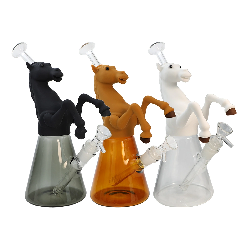 Wild Horse Glas Wasserpfeife Großhandel Preis Silikon Glaspfeife Neues Produkt