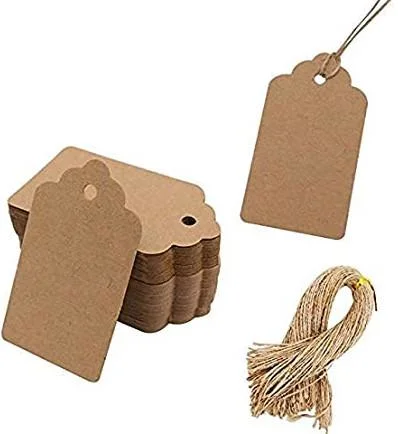 Étiquette cadeau en papier Kraft de qualité supérieure avec cordon de jute naturel