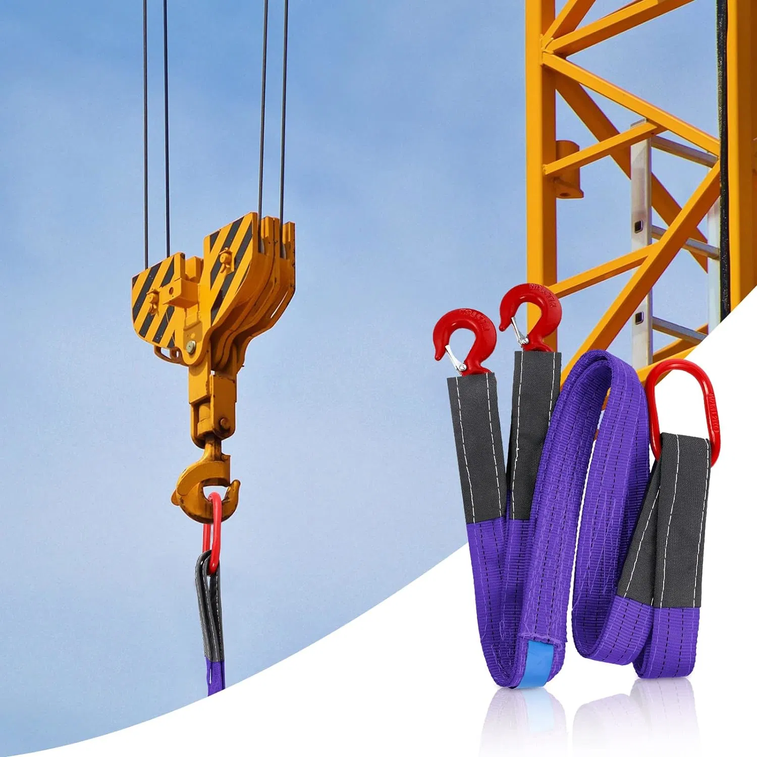 12 Tons Purple Flat Heavy Rigging Lifting Webbing Sling with CE Certificate