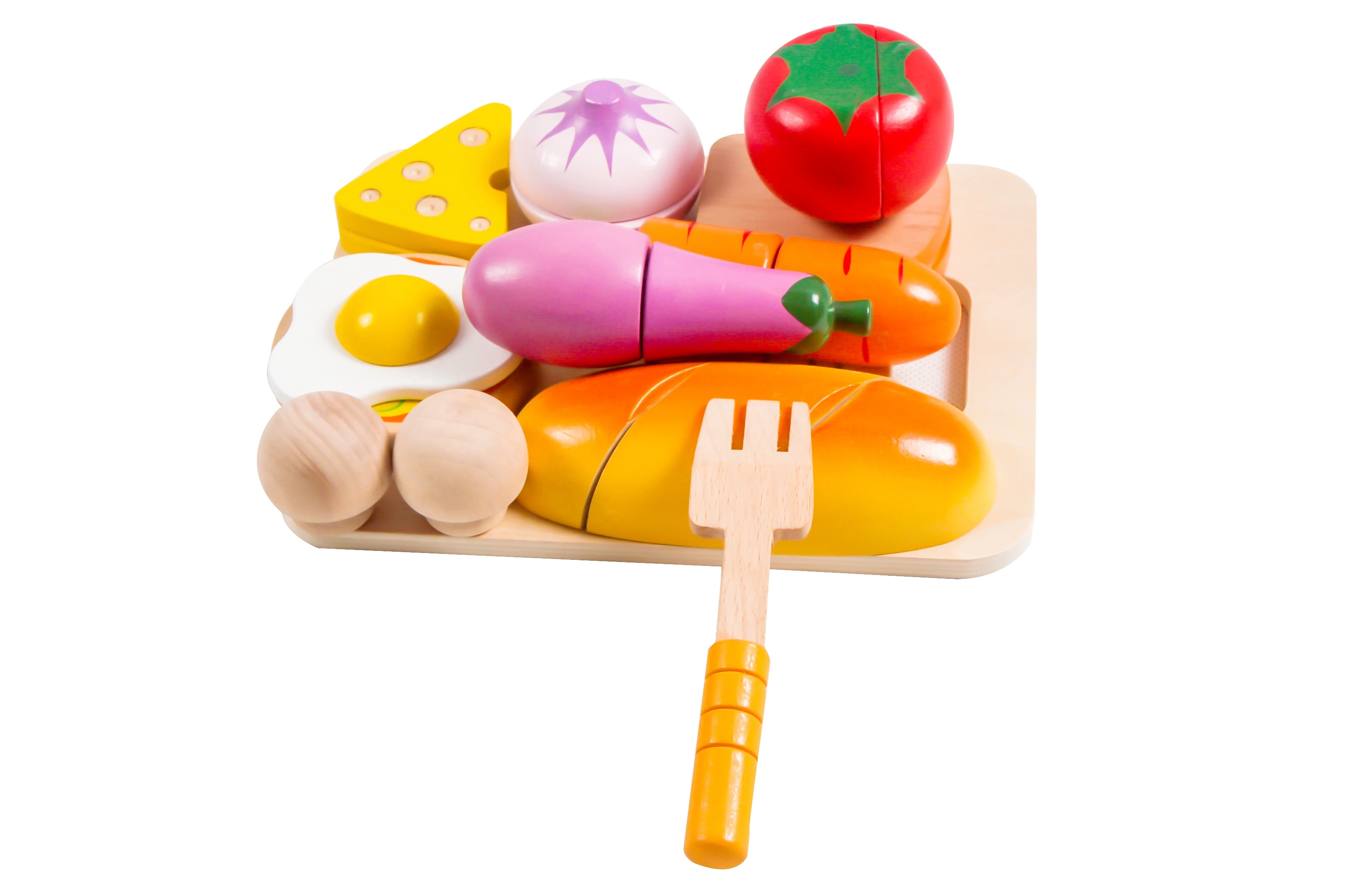 Customized Wooden Pretend Supermarket Fruits Vegetable Food Toys Set for Kids