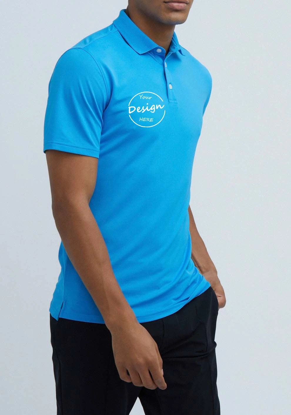 Chemise polo en polyester séchage rapide en gros brodée unie à manches courtes pour l'été, décontractée, sportive, pour le golf, pour hommes.