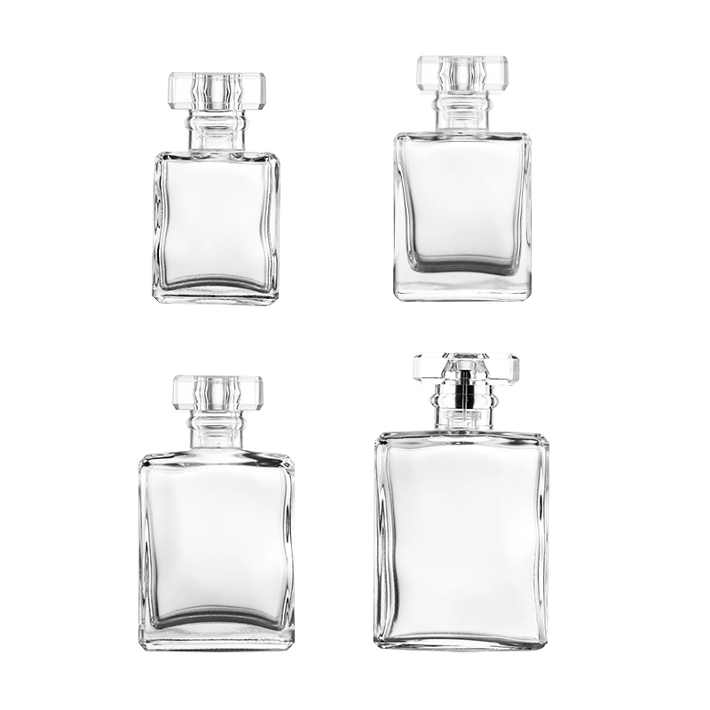 Factory 20ml 30ml 50ml 100ml Square Fragrance Cosmetics Packaging Spray Glass Perfume Bottle for Women