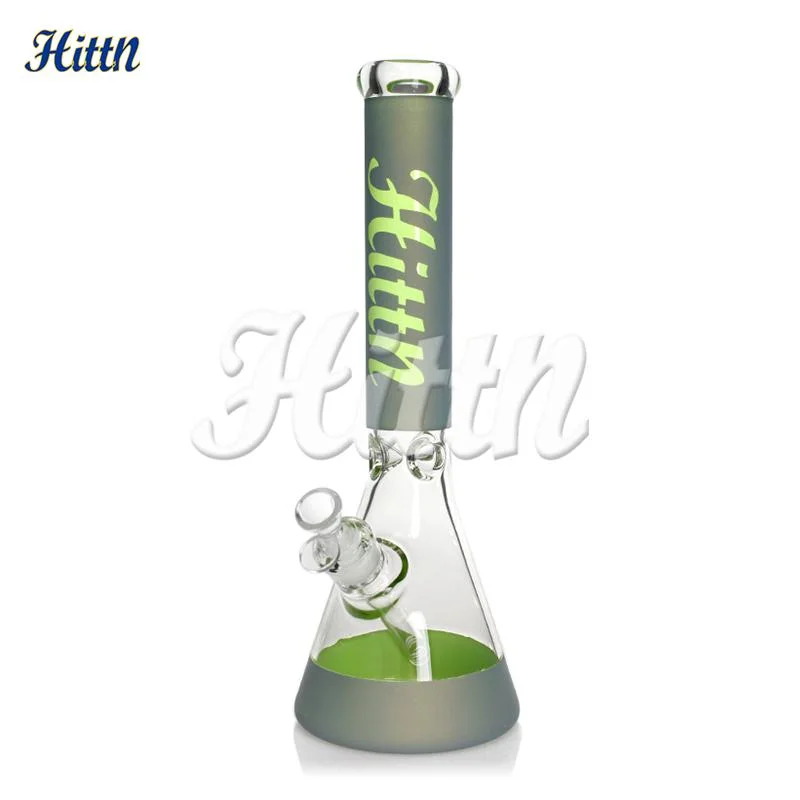 Hittn 16 pouces Neon vert/rouge/vert/bleu Big Beaker brûleur à huile Shisha Tuyau d'eau pour fumeurs en verre de narguah