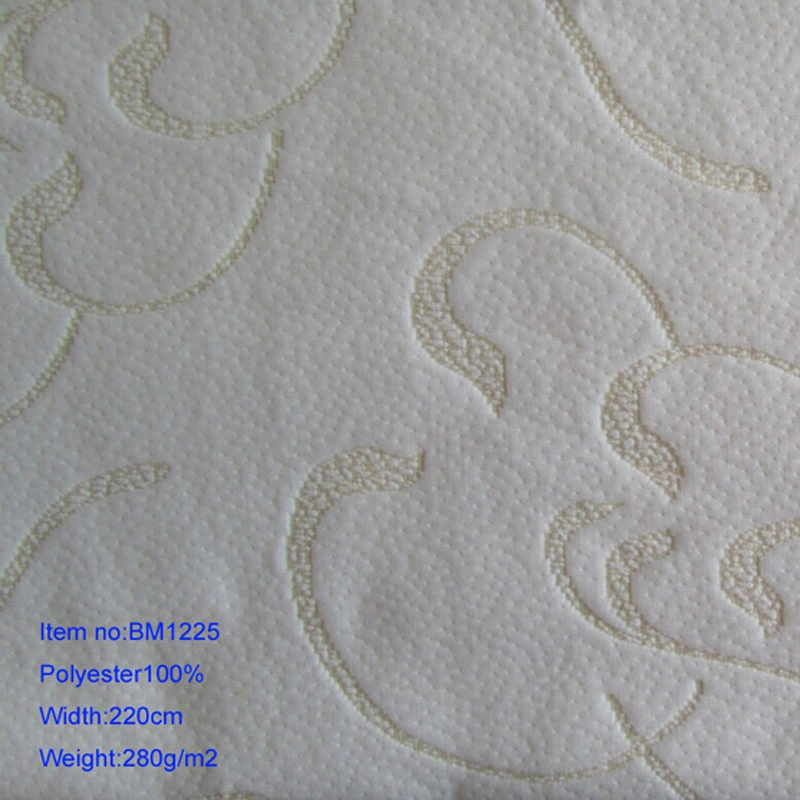 Knitted Jacquard Mattress Fabric for 220cm 280GSM 100% Polyester with One Color Logo