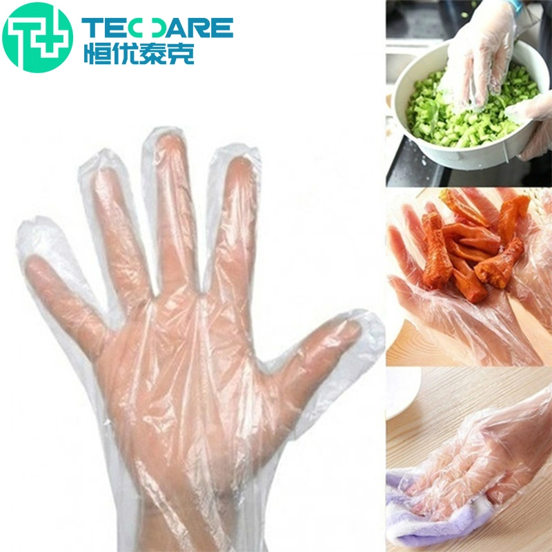 Factory Wholesale HDPE Clear Color Plastic Polythene Kitchen Waterproof Disposable PE Gloves