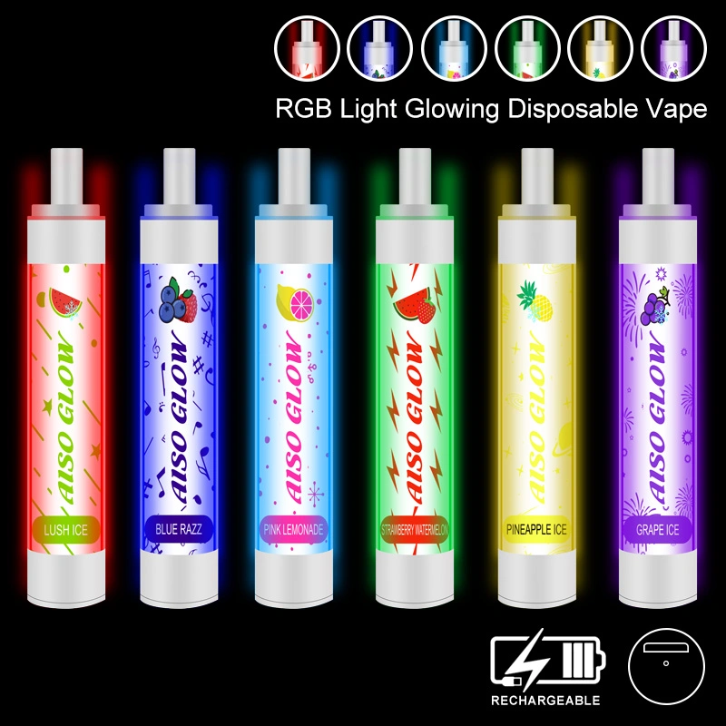 E-Liquid Vape 2600 ronda de bolitas de punta de goteo intermitente RGB recargable