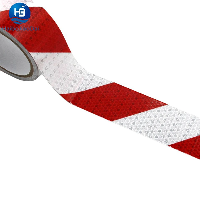 15 Years Supply Waterproof Red and White Adhesive Safety Conspicuity Reflector Tape DOT ECE Saso Reflective 48mm X25mtape