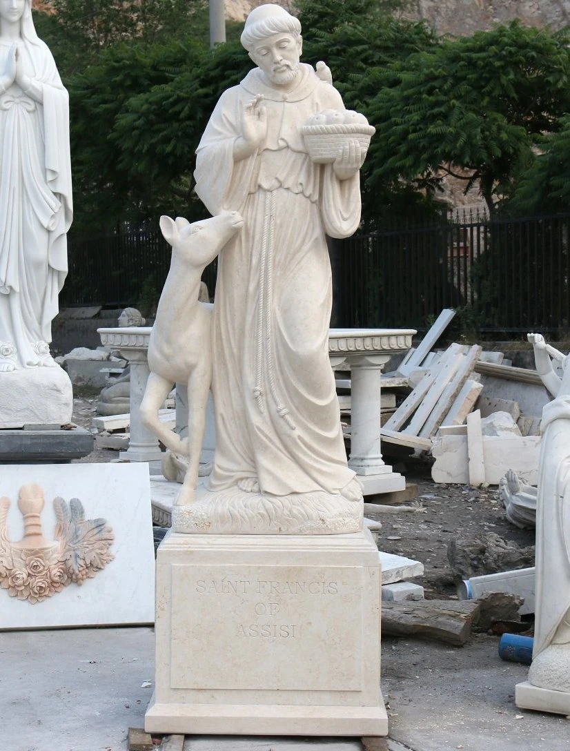 Outdoor Life Size Natural Stone White Marble Western Style Hand Carved White Marble Roman Statue (SYMS-1030)