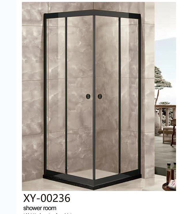 Promotions 1400 X 900 Black Aluminum Frame 6mm 8mm Tempered Glass Shower Enclosure Bathroom Walk in Shower Door