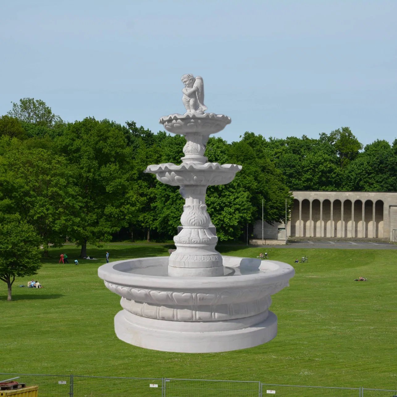 Ornamento De Jardín Custom-Made Ángel tallado en mármol blanco Boy Fuente de agua