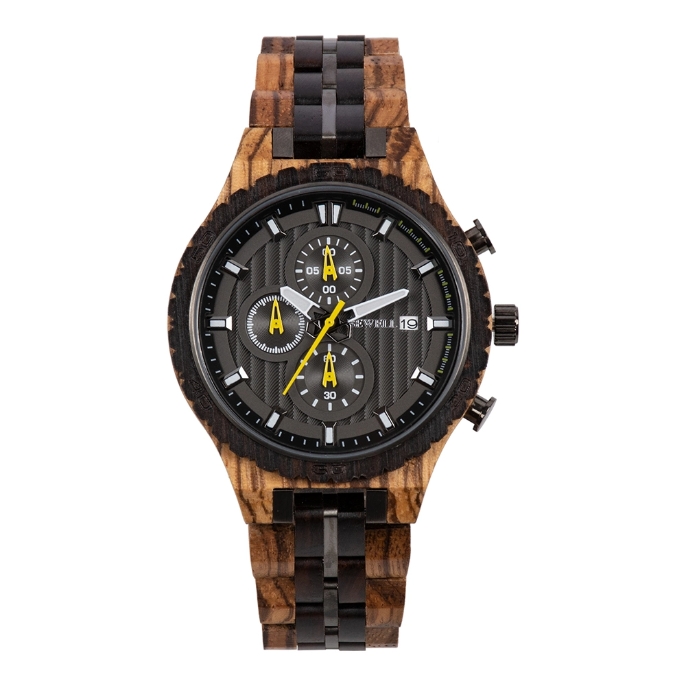 Wood Watch Factory Wholesale/Supplier Natural Wood Mix Stainless Steel Men Watch Luxury