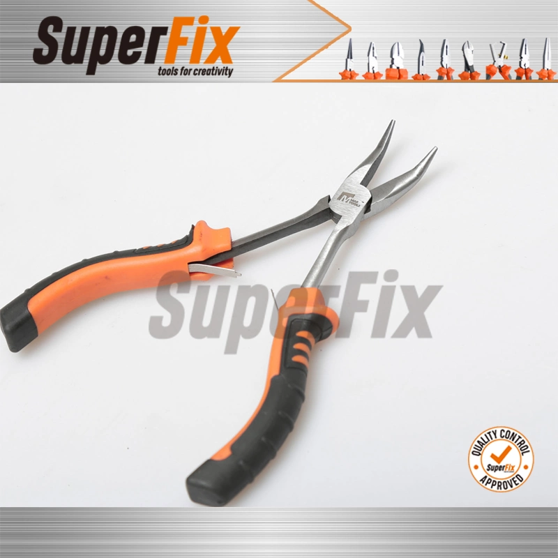 Alicate Professional Plier with PVC Handle, Polish Finish, Carbon Steel, Funcitonal/Cutting/Twisting/Clamping, Long Nose Pliers