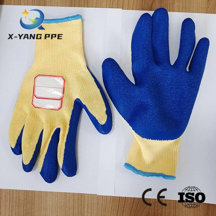 10g Seamless Rubber Hand Wrinkle Latex Coated Safety Work Gloves for General Multi Use Construction Warehouse Gardening Assembly Lands