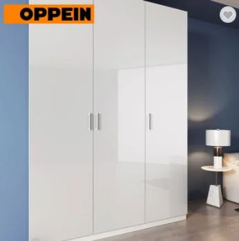 Design moderno laca branco vidro corrediço de porta do armário