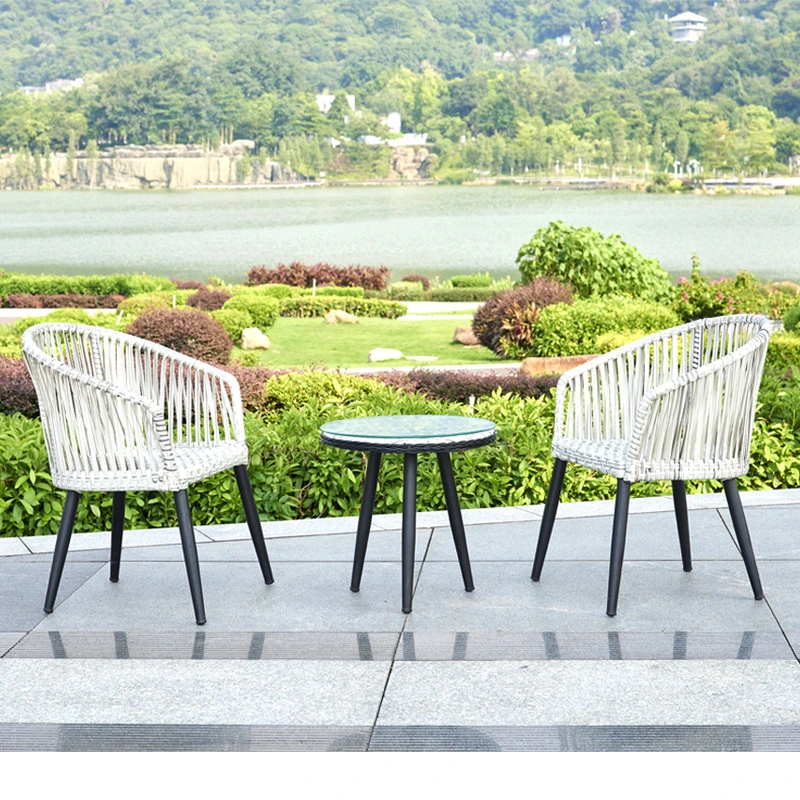 Haut de la qualité du bois profilé en aluminium fini de table et chaises en rotin ensembles canapés de jardin mobilier extérieur