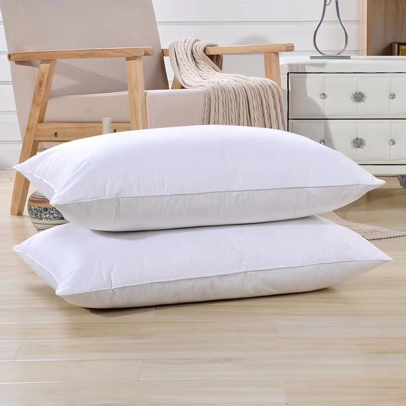 Venta directa de fábrica 233tc almohadas de tela de algodón King Size Almohadas de plumas