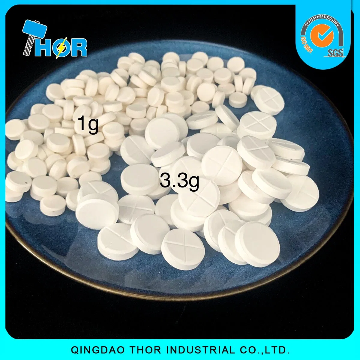 Chlorine SDIC Tablet 60% Sodium Dichloroisocyanurate Water Treatment Chemicals Swimming Pool