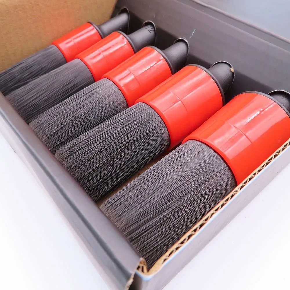 Red and Black Soft Bristle Auto Cleaning Brush for Engine Bays