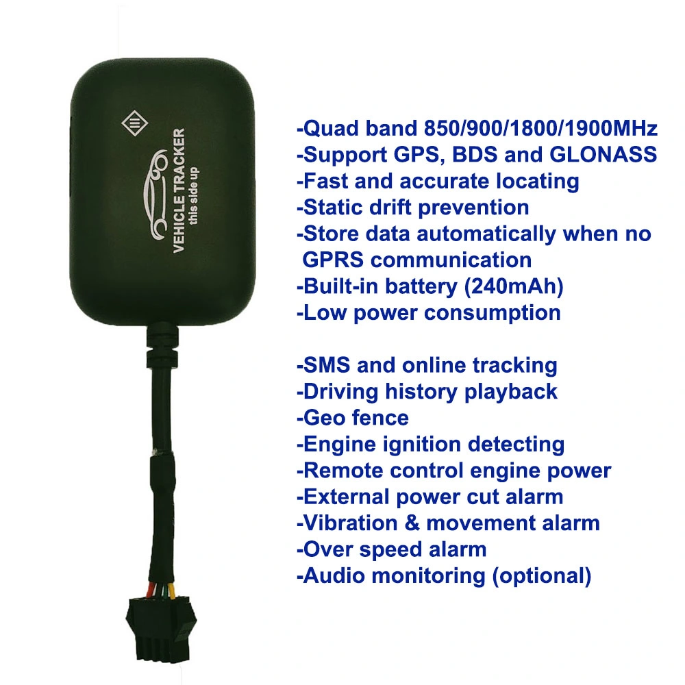 Car GPS Positioning Tracker Real-Time Tracking System Global GSM/GPS/Lbs/GPRS Vibration Alarm Over Speed Alarm