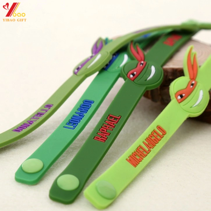 Cartoon Kids Turtles Silicone Green Wristband - Promotional Gift for Kids