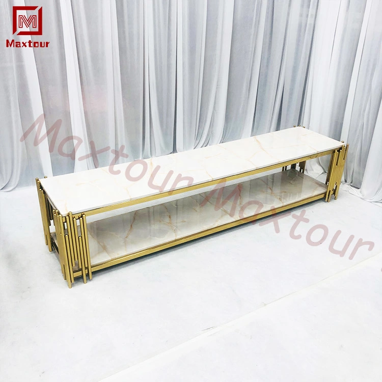 New Design Living Room Furniture Stainless Steel Gold TV Stand Table for Sale