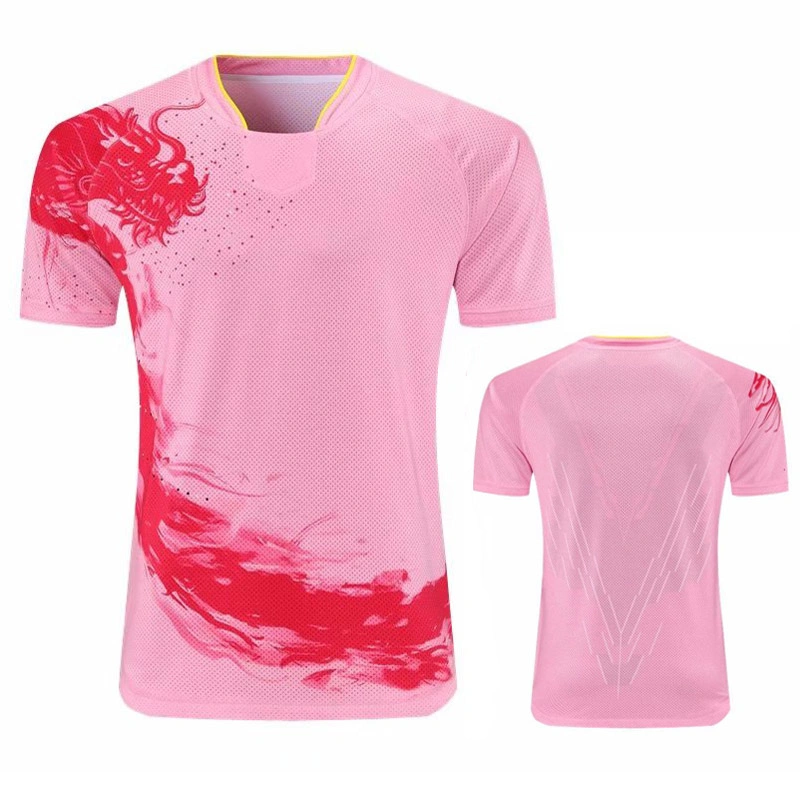 Exercise Training T Women V Neck Badminton 3D Short Sleeves Summer Running Table Tennis Volleyball Team Yoga Shirts