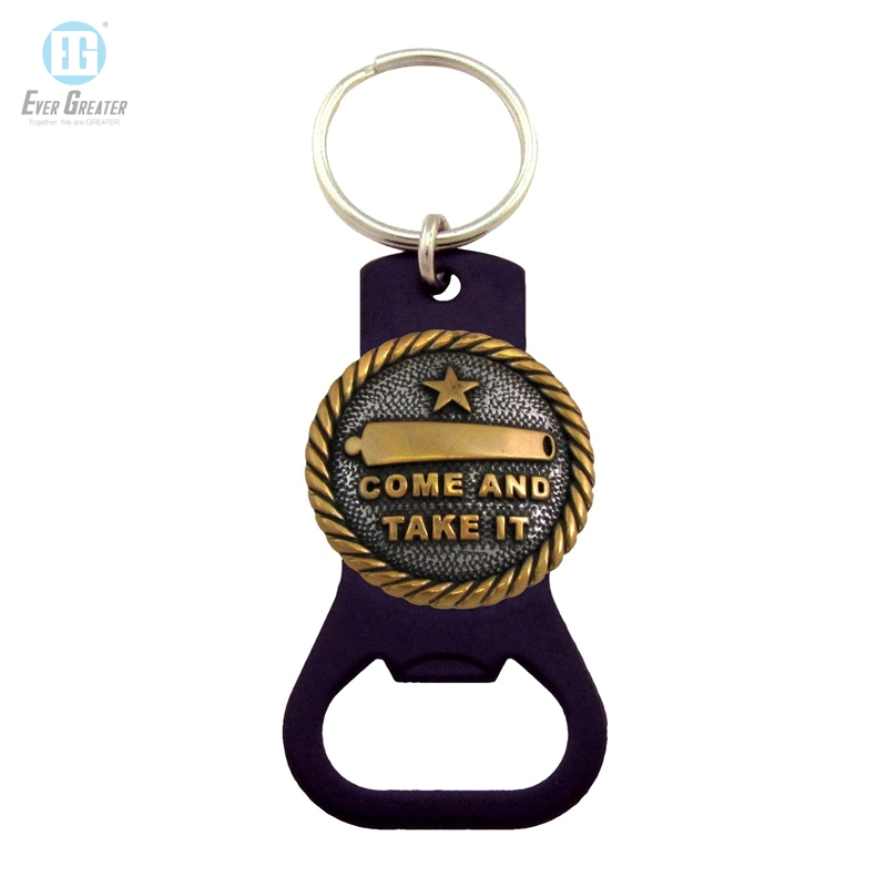 Custom Logo Leather Keychain Luxury Bottle Open