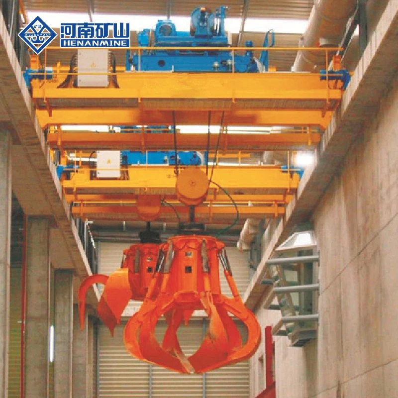 Double Girder Overhead Garbage Crane with Grab Bucket