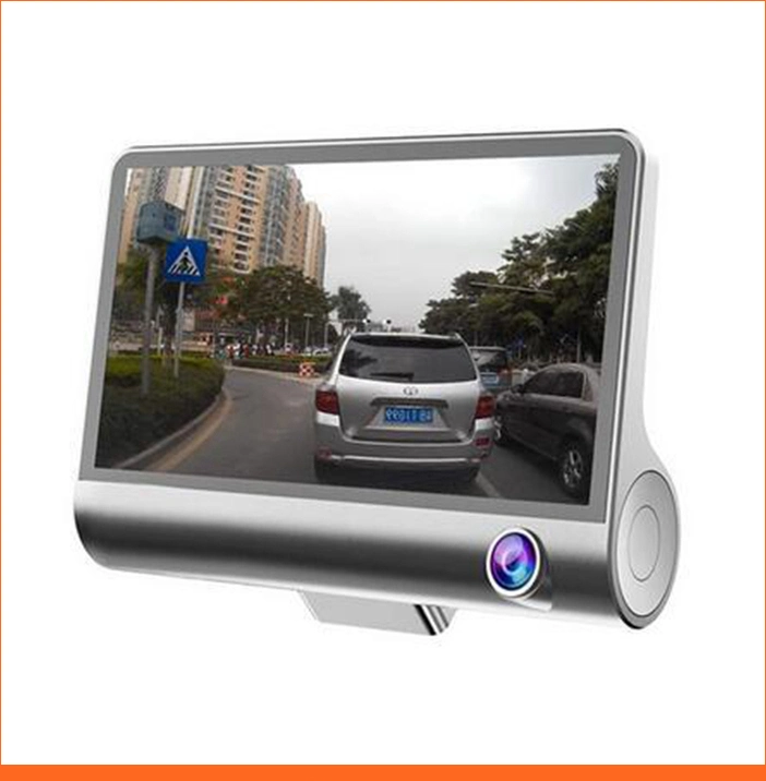 Car Dashboard DVR 4 Inch IPS Screen Tri Cam Dashcam Triple Lens Car DVR Full HD 1080P