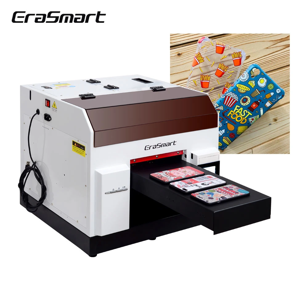 Erasmart A4 CMYK+WW ألوان طابعة نفث الحبر المسطحة UV للبيع