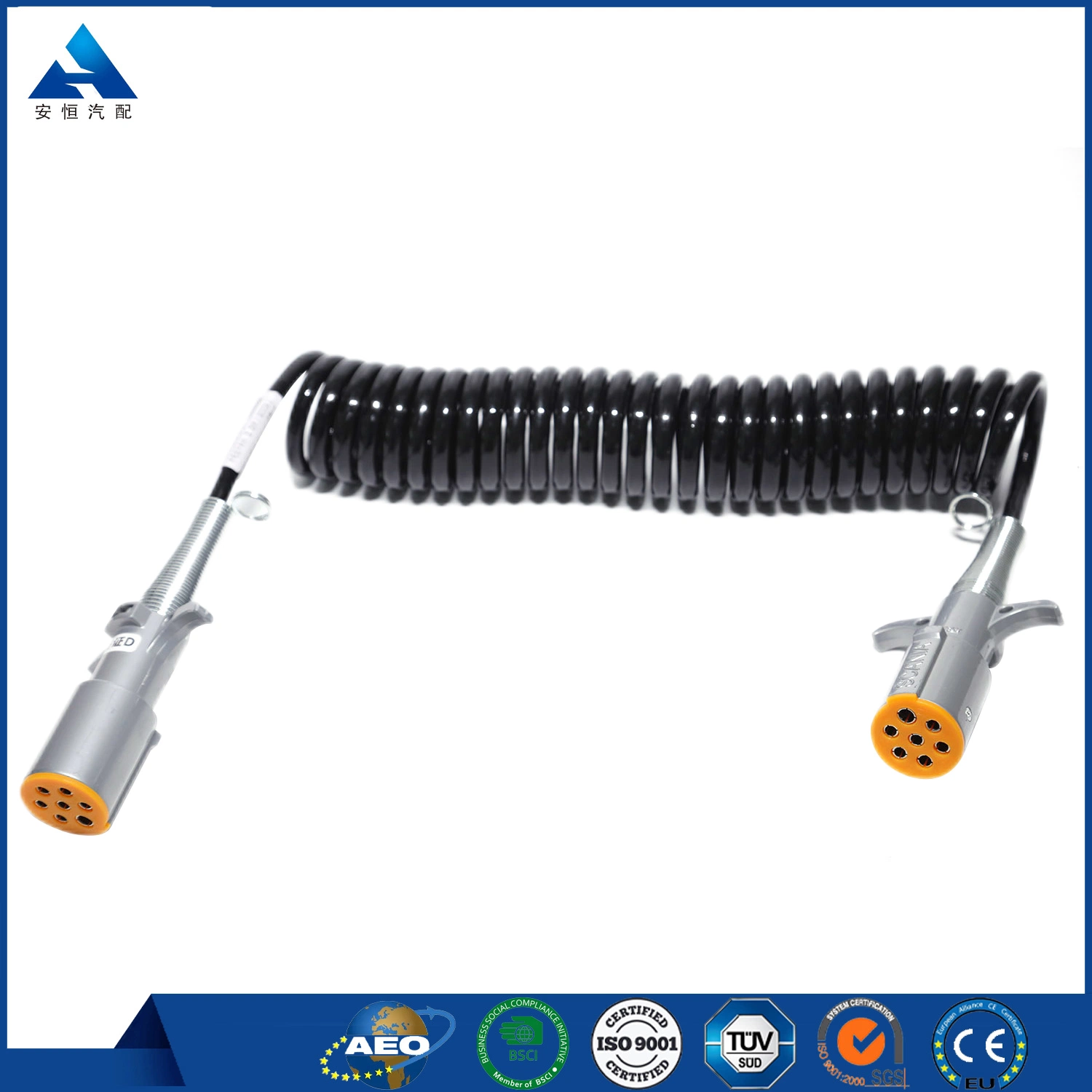 High quality/High cost performance  Wire Electrical Spring Trailer Connection 7-Core ABS Cable