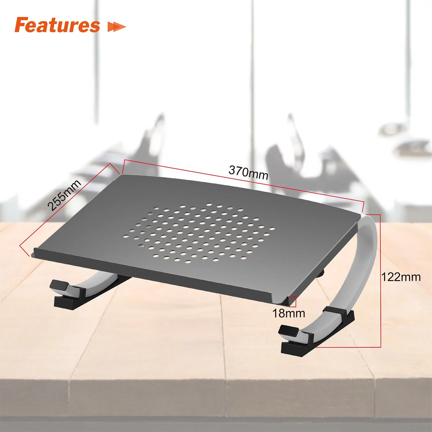 Non-Slip ABS Baffle Laptop Stand with Cooling Hole and Adjustable Non-Slip Mat Other Computer Accessories