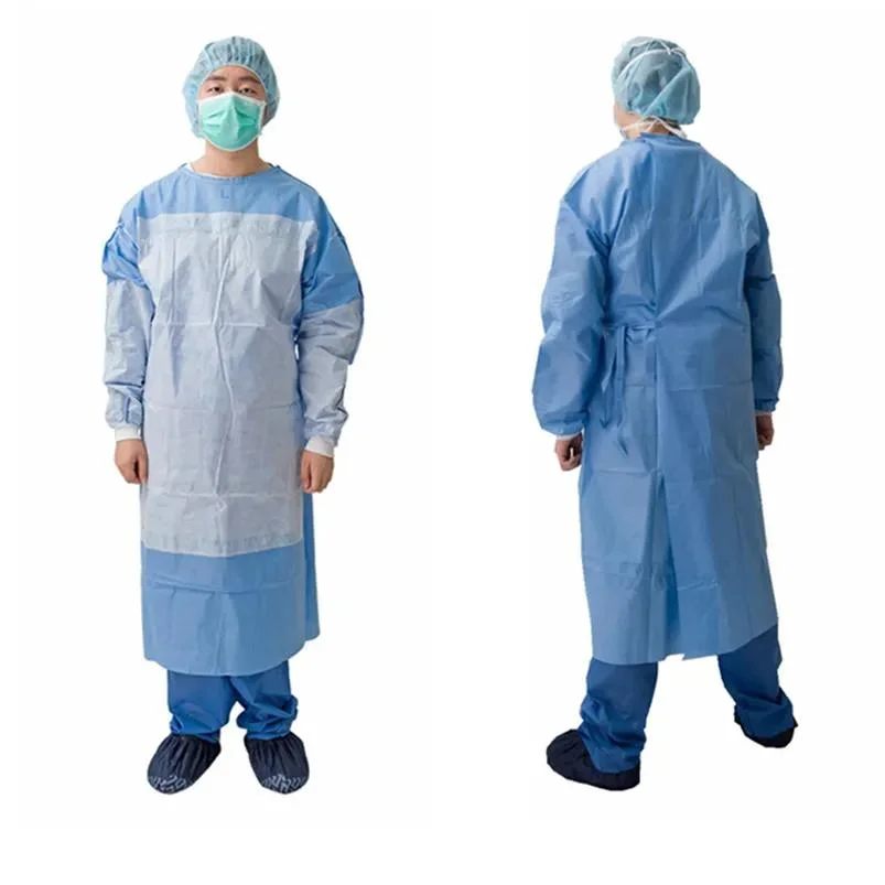 AAMI Level 3 Surgical Gown Disposable Sterile SMMS Reinforced Surgical Gowns