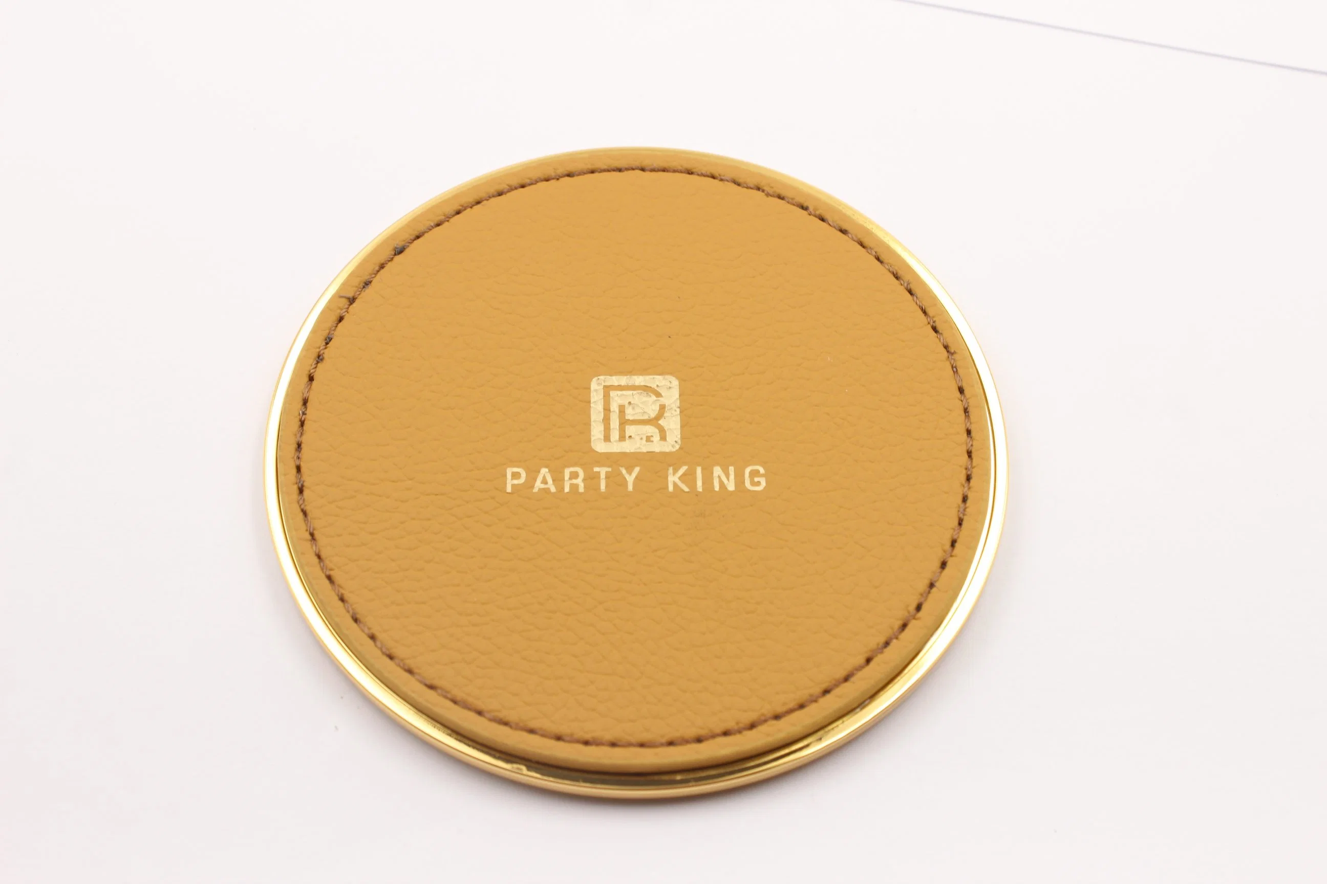 High End Metal Leather Coaster for Hotel KTV Bar Supply