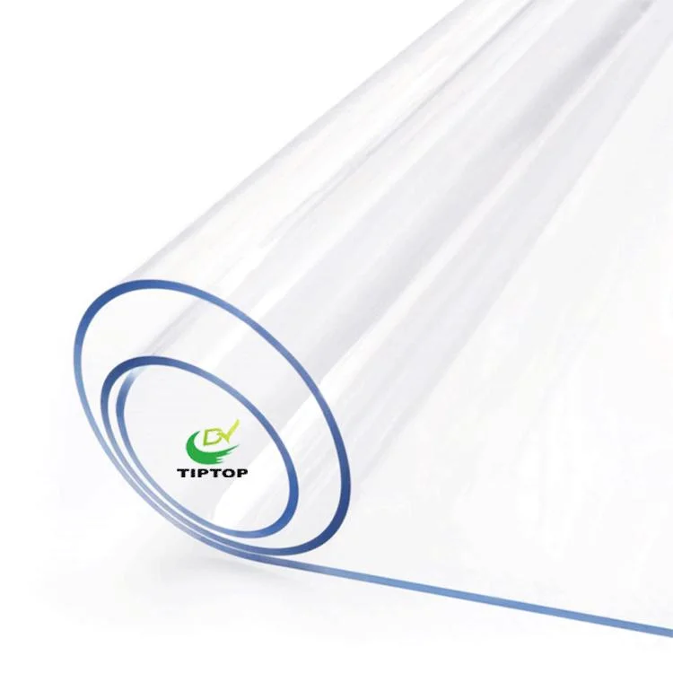 Tiptop-3 Free Phthalates Light Blue Color Transparent Soft PVC Film Roll