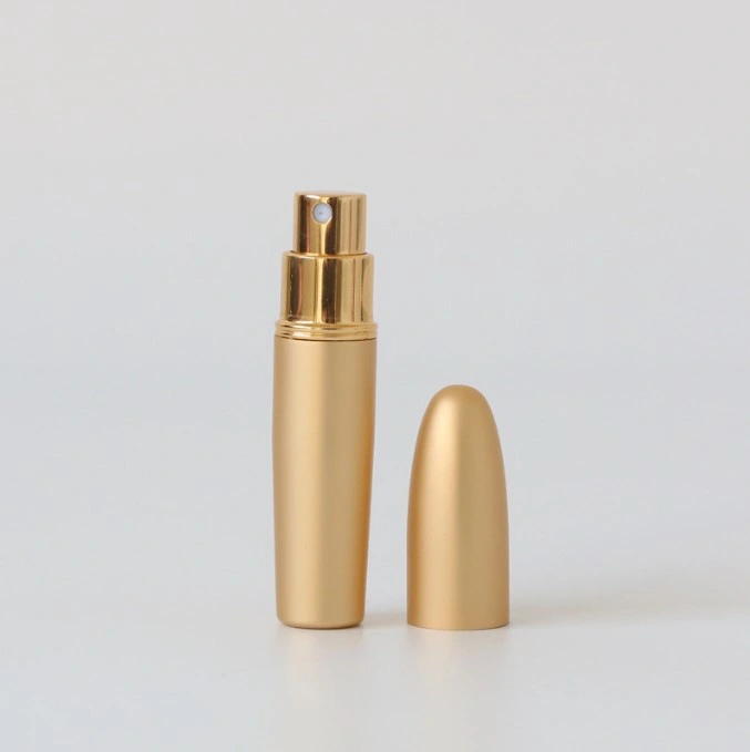 Metallic Golden Color Aluminum Case Glass Inner Bottle Perfume Sprayer