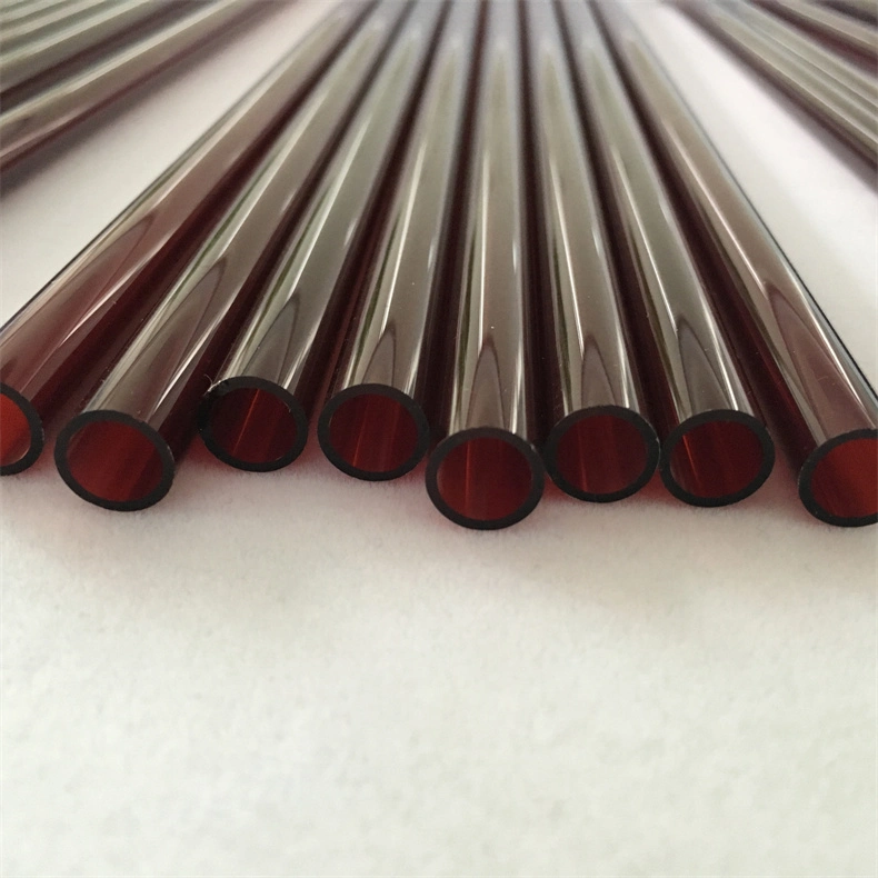 High Temperature Resistant Red Colored Glass Quartz Tubing Fused Silica Heat Tubes for Heating Element