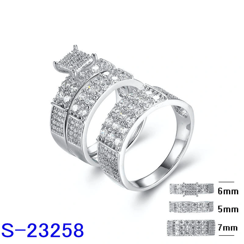 New Model 925 Sterling Silver Brass Copper Diamond Zircon Wedding Ring for Women