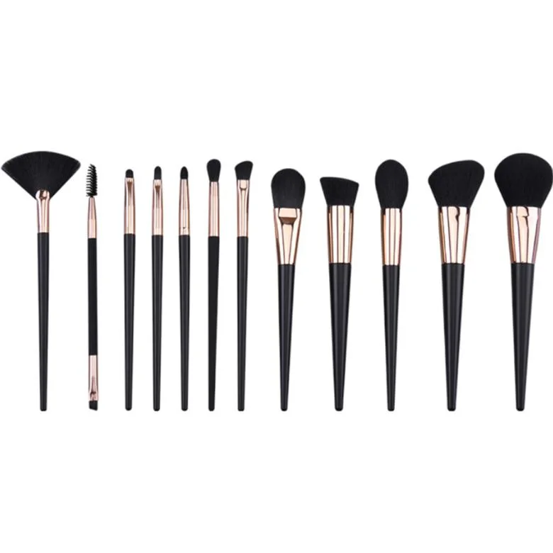 Classical 12PCS Black Makeup Brush Women Soft Cosmetic Kit Makeup Brush Sets Tools