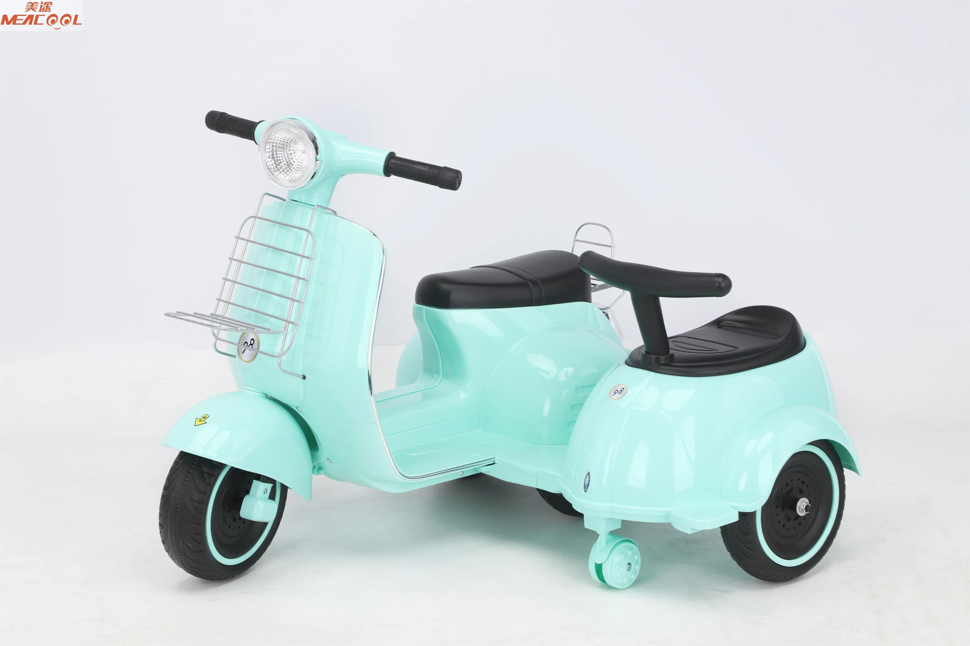 Suitable for 3-8 Years Old Mini Electric Toy Tricycle Car with Side Mount Can Take Two Babies