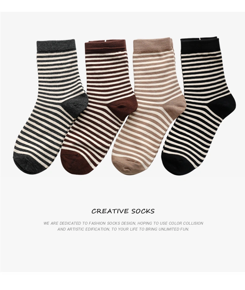 Women Wholesale/Supplier Fashion Adult High Grade Cotton Sports Striped Socks